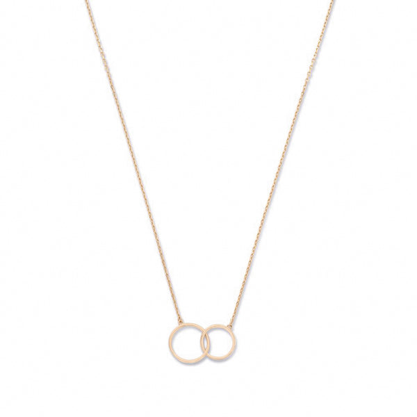 La Concorde Loulou 14 karaat rosé gouden ketting met twee ringen