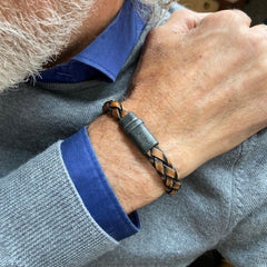 Josh Leather Bracelet 09328VB/BRWN/MED