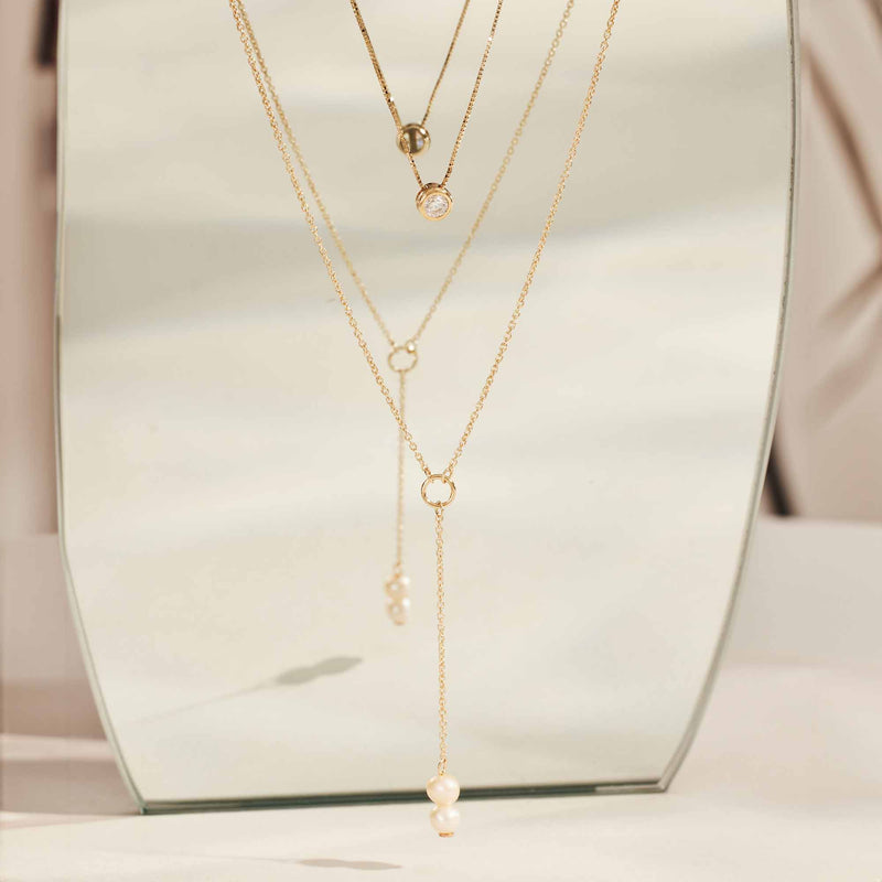 Isabel Bernard Belleville Luna 14 Karaat Gouden Collier IB340024 (Lengte: 40.00-45.00 cm)-zoom-