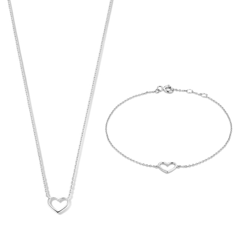Isabel Bernard Cadeau d'Isabel 14 karaat witgouden collier en armband giftset IB90059-zoom-