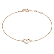 Isabel Bernard La Concorde Amore 14 Karaat Rosé Gouden Armband Met Hartje IB320043