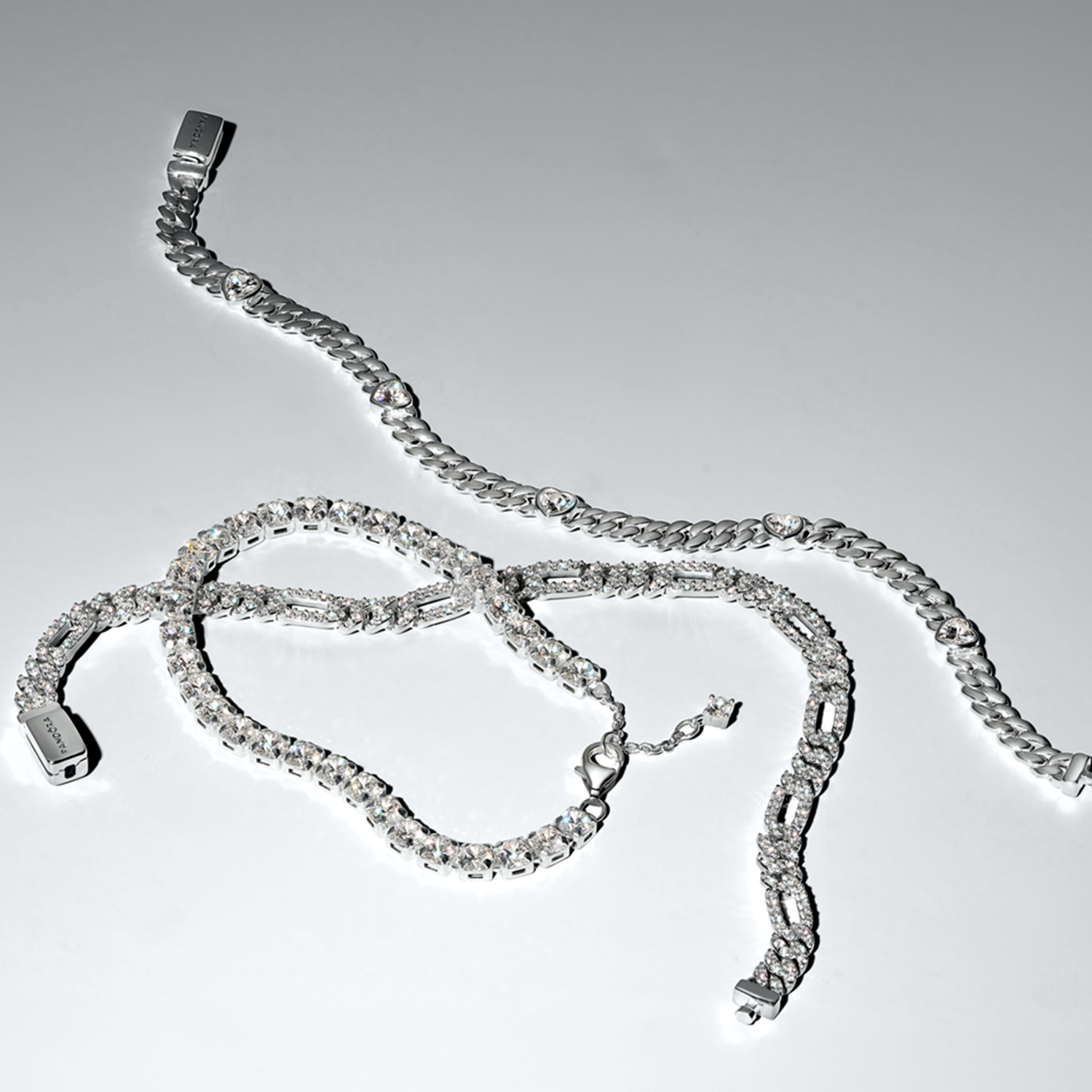 Pandora Timeless 925 Sterling Silver Oval Cuban Chain Bracelet 594227C01-20