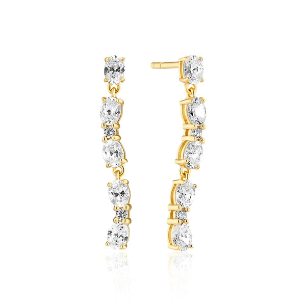 Sif Jakobs Ellera 925 Sterling Silver Earrings with 18 Karat Gold Plating SJ-E2417-CZ-YG