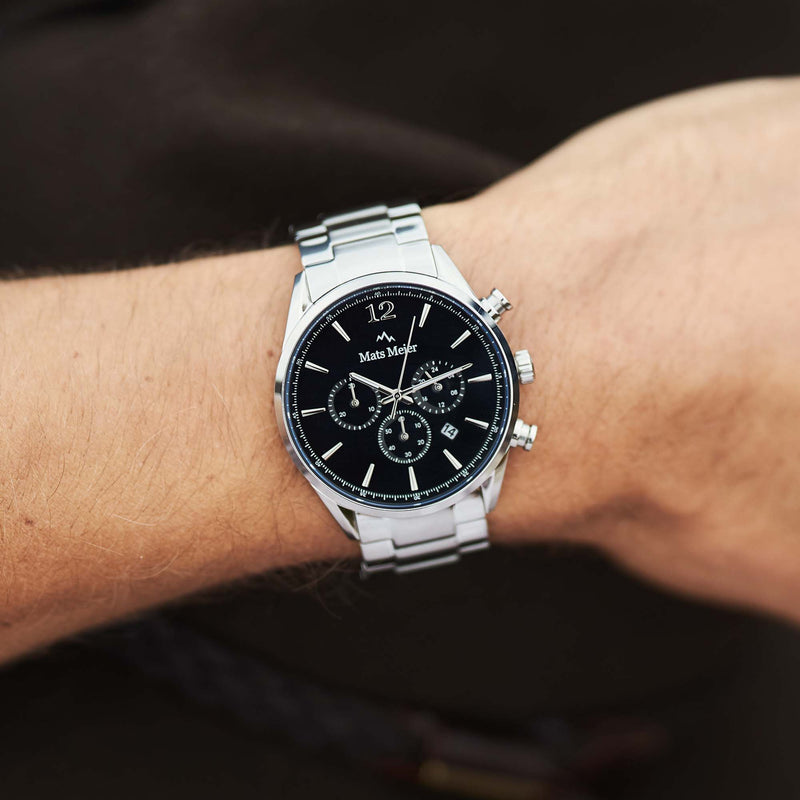 Mats Meier Grand Cornier Chrono Zwart/Zilverkleurig horloge MM00110-zoom-