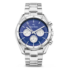 Mats Meier Arosa Racing Chronograph Men'sWatch Silver-coloured and Blue MM50014
