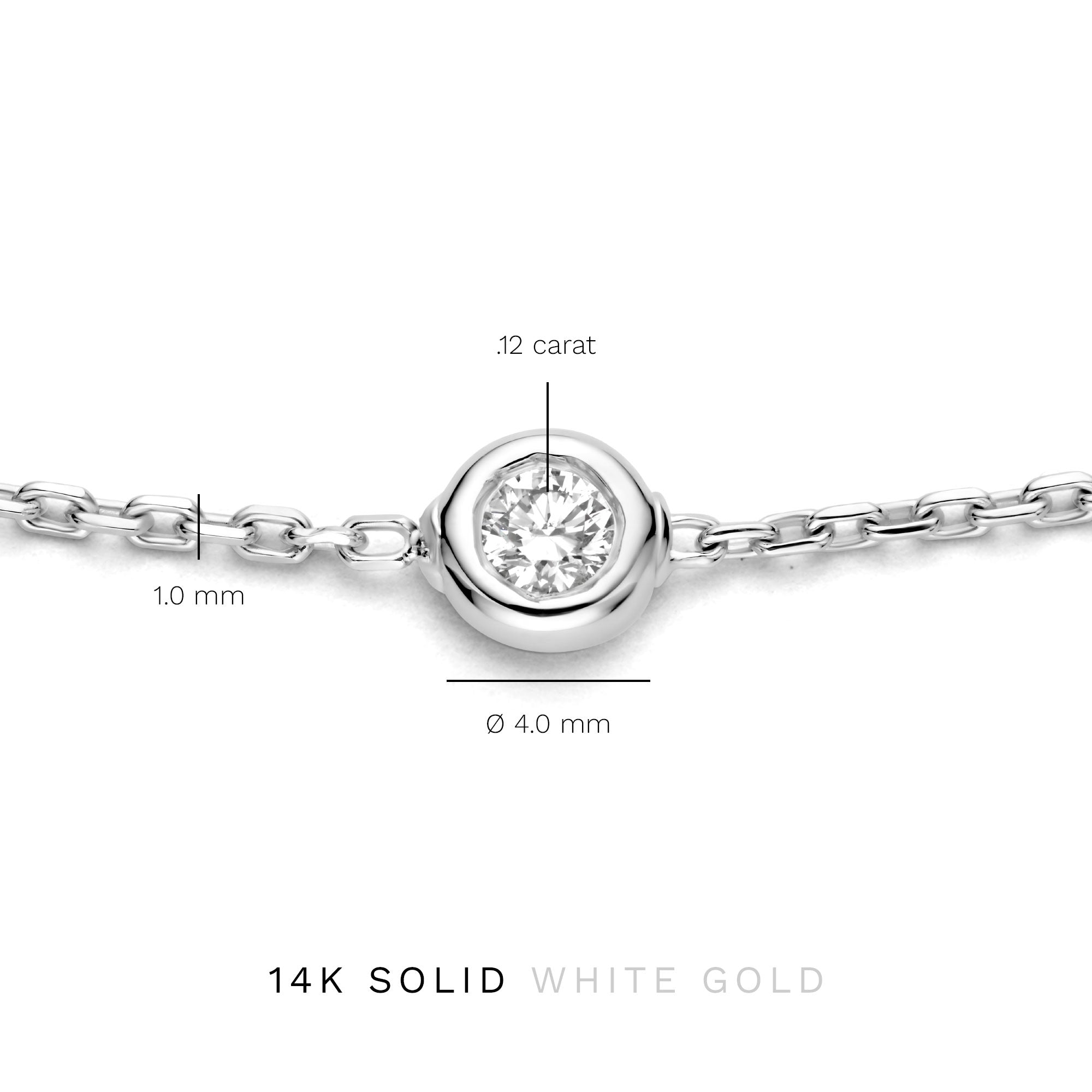 Isabel Bernard De la Paix Alfie 14 Carat Whitegold Bracelet | diamond 0.12 ct | IBD320003