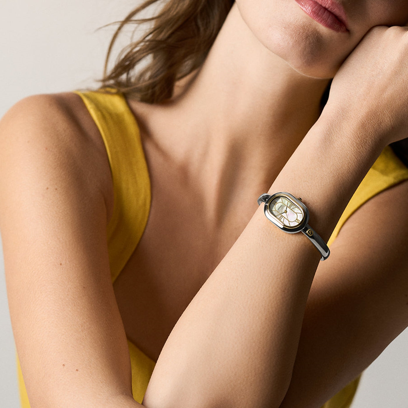 Fossil Sloan Oval White Dial Watch ES5455