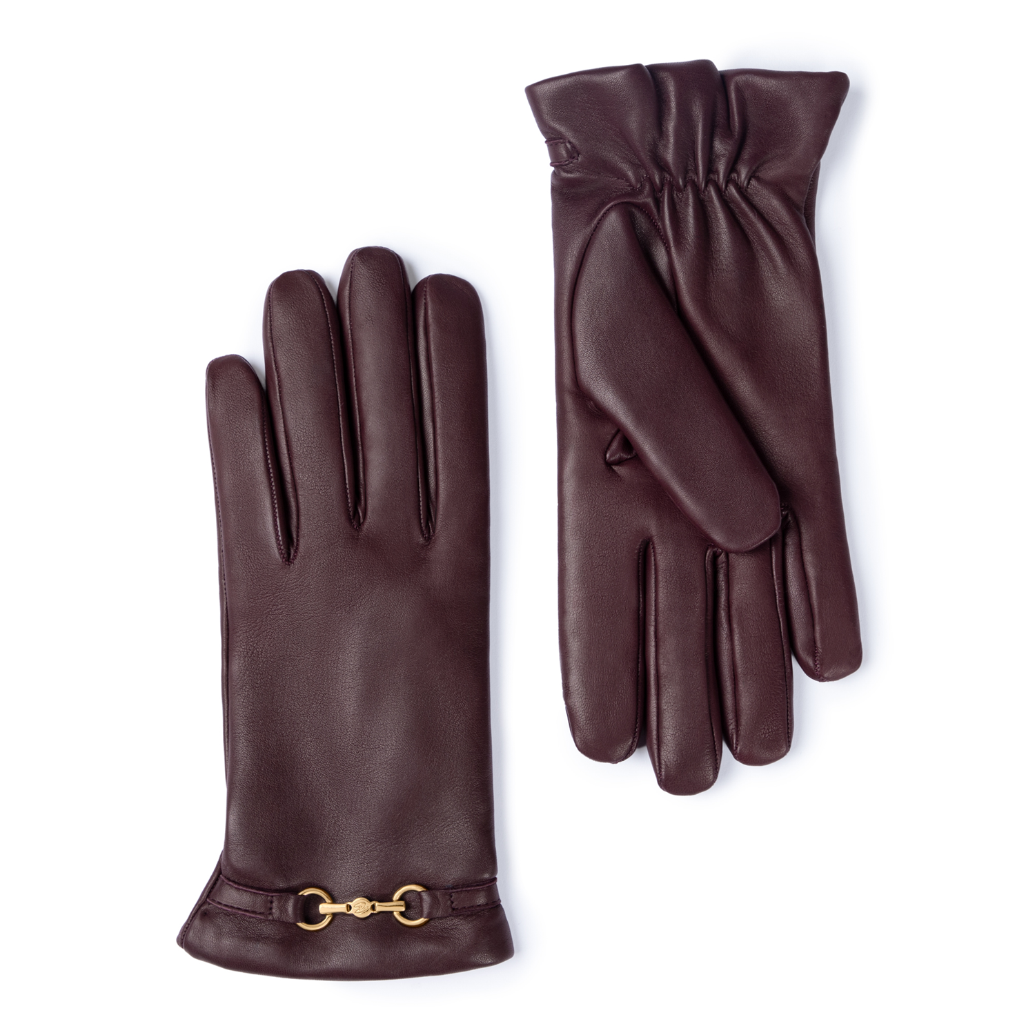 Isabel Bernard Honoré Marcelia Bordeaux Red goatskin leather gloves IB67001-352-6.5