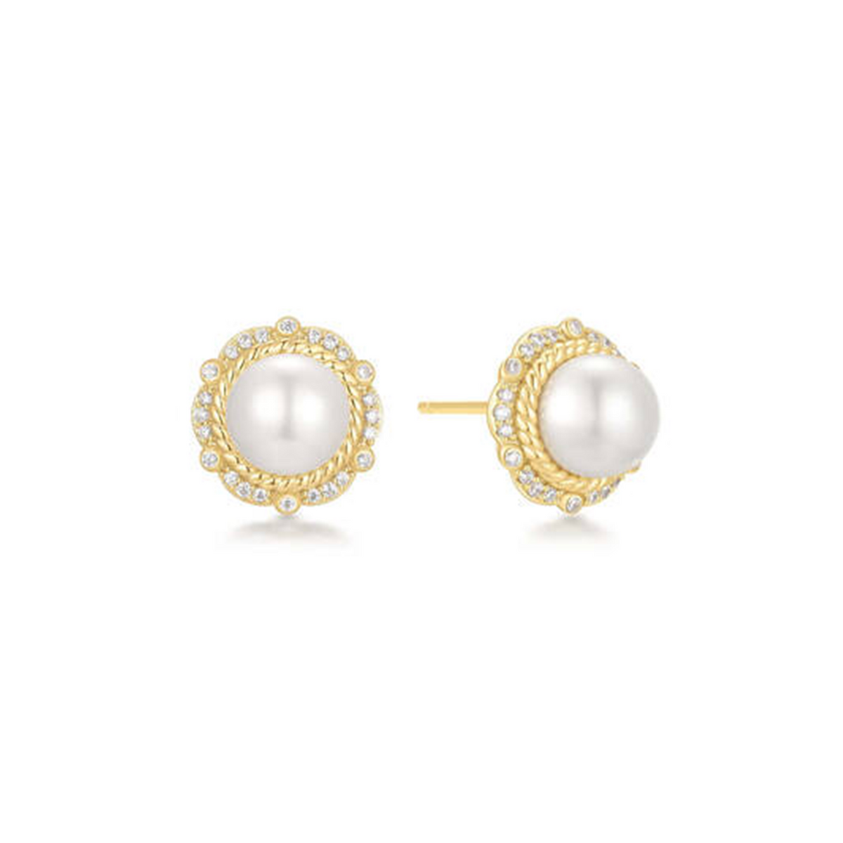 Ania Haie Reimaginer Gold Coloured Shell Pearl Bloom Stud Earrings AH-E069-06G