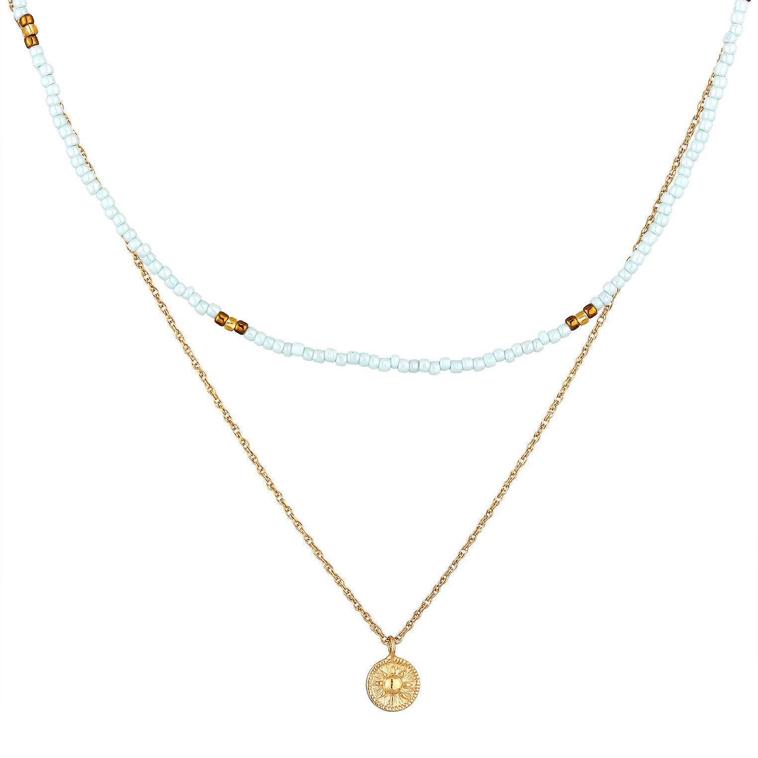 Elli 925 Sterling Silver Layered Choker Gold plated 2004-BF-0007906-001