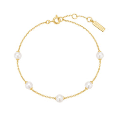 Ania Haie Miss Dainty Gold Coloured Pearl Bracelet AH-B065-01G
