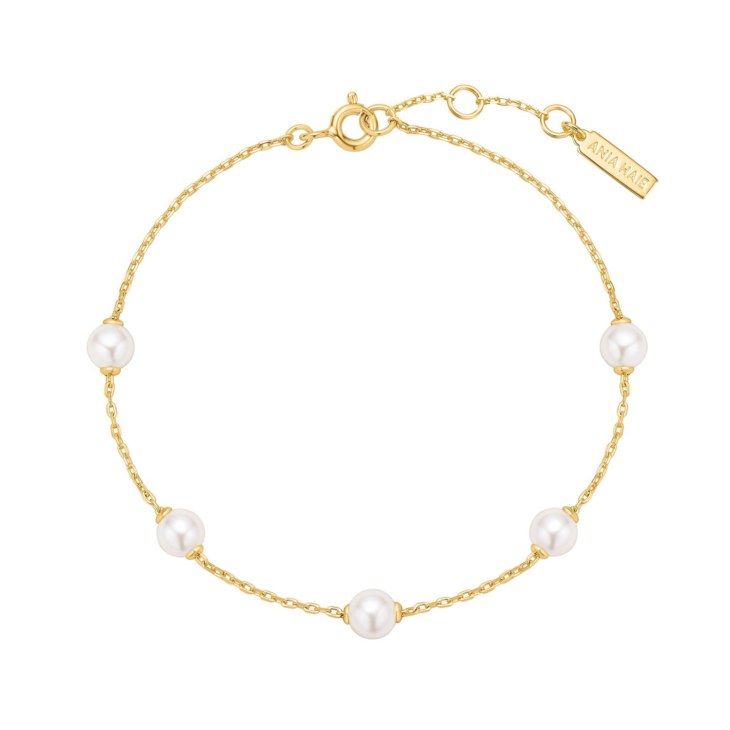 Ania Haie Miss Dainty Gold Coloured Pearl Bracelet AH-B065-01G