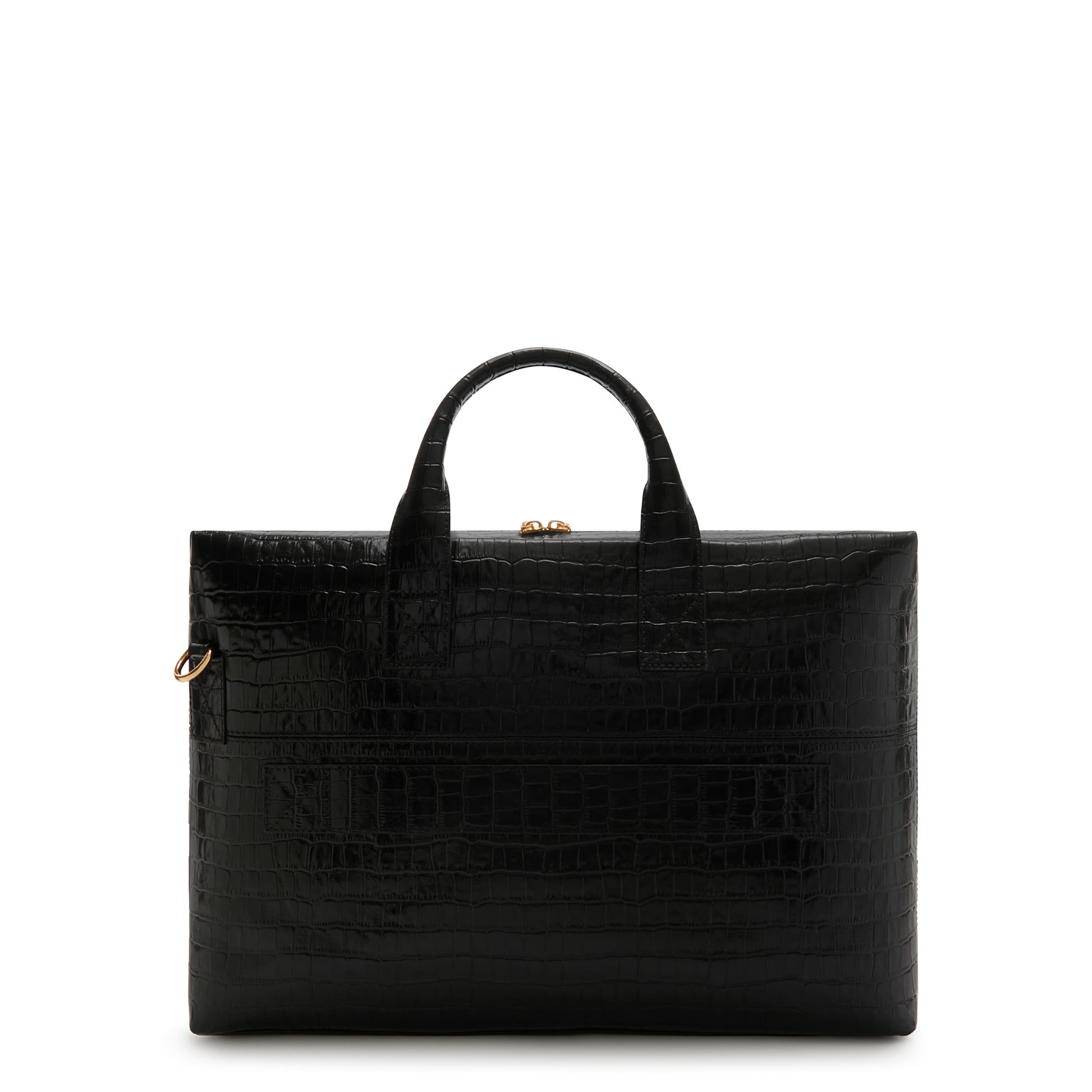 Isabel Bernard Honoré Anique Croco Black Calfskin Handbag IB25072