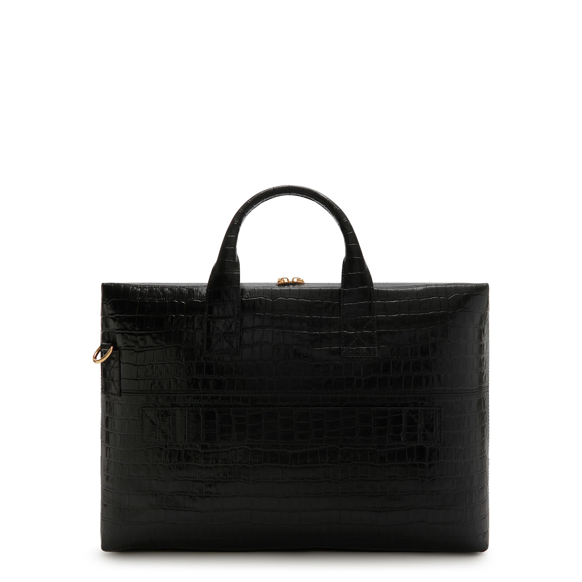 Isabel Bernard Honoré Anique Croco Black Calfskin Handbag IB25072
