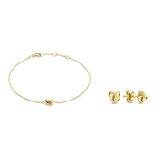 Beloro Jewels Regalo d'Amore 9 karaat gouden armband en oorstekers cadeauset met knoop BO90038