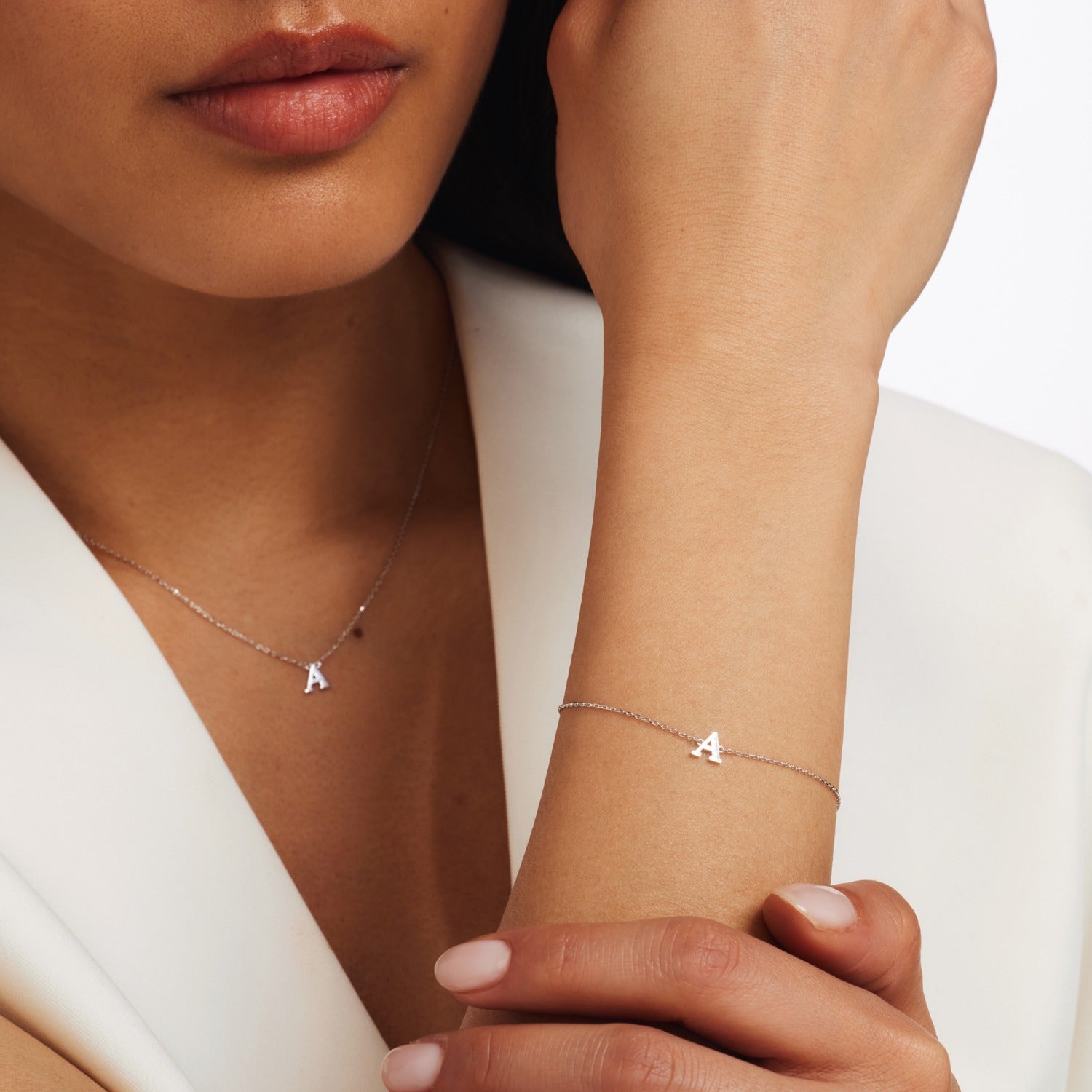 Isabel Bernard Saint Germain Rachel 14 Carat Whitegold Initial Bracelet IB320041-Z