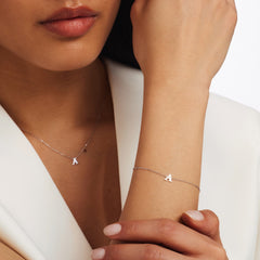 Isabel Bernard Saint Germain Rachel 14 Carat Whitegold Initial Bracelet IB320041-Z