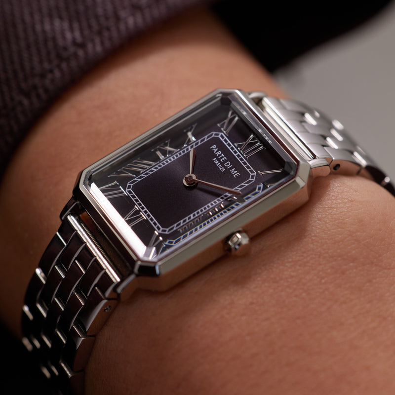 Parte di Me Orologio rechthoekig dameshorloge zilverkleurig en zwart PDM09025-zoom-