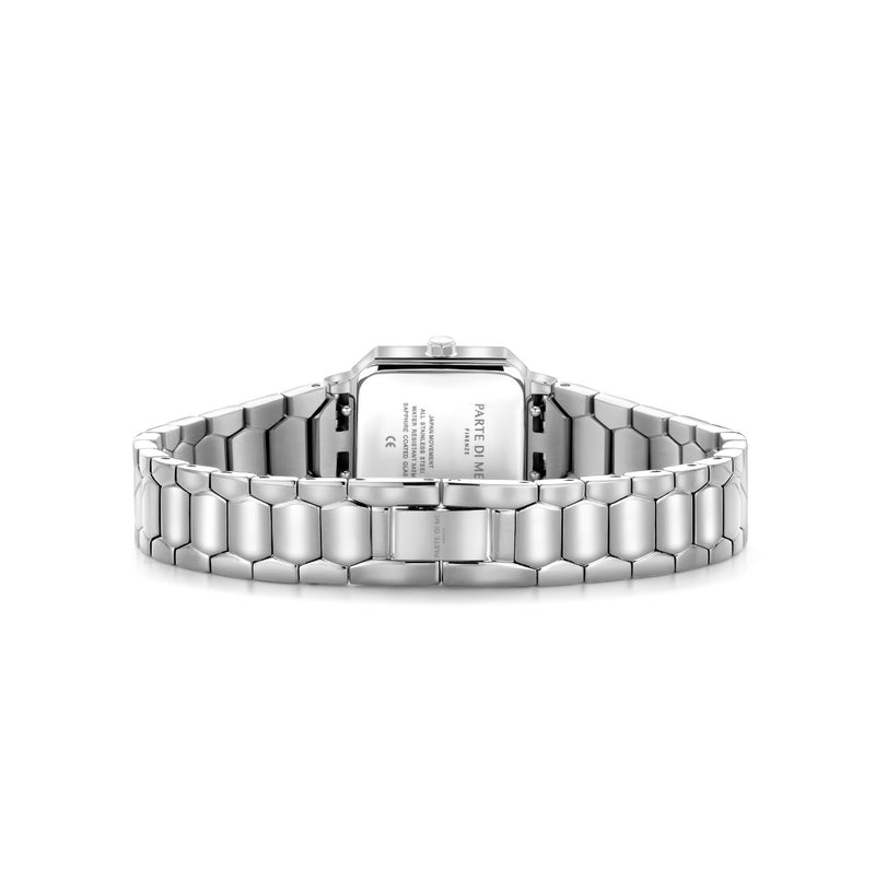 Parte di Me Orologio vierkant dameshorloge zilverkleurig en groen PDM09029-zoom-