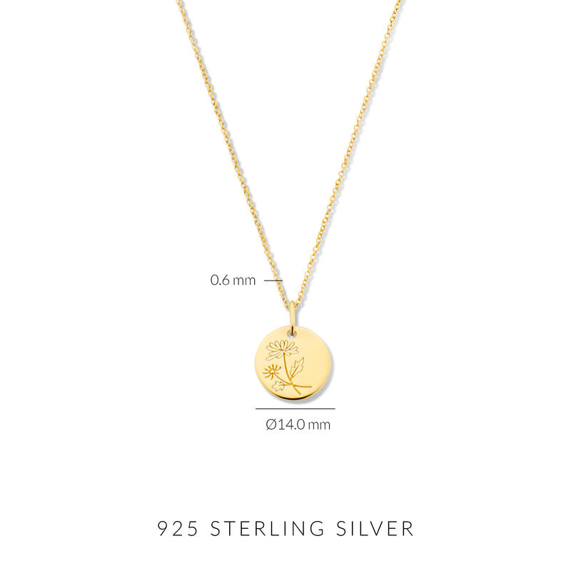 Violet Hamden Venus 925 Sterling Zilveren Gold Plated Ketting met Geboortebloem VH340025-AUG-zoom-