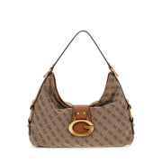 Guess Camden Latte Logo Cognac Schoudertas HWJJ93-8180-LLG