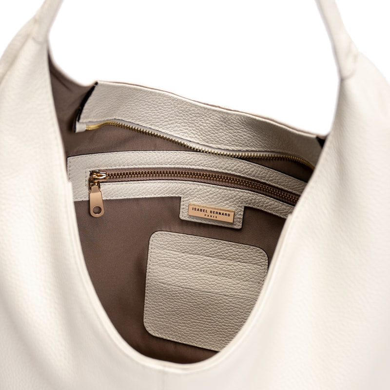 Isabel Bernard Honoré Grace crème leren schoudertas van kalfsleer IB25093-070-zoom-