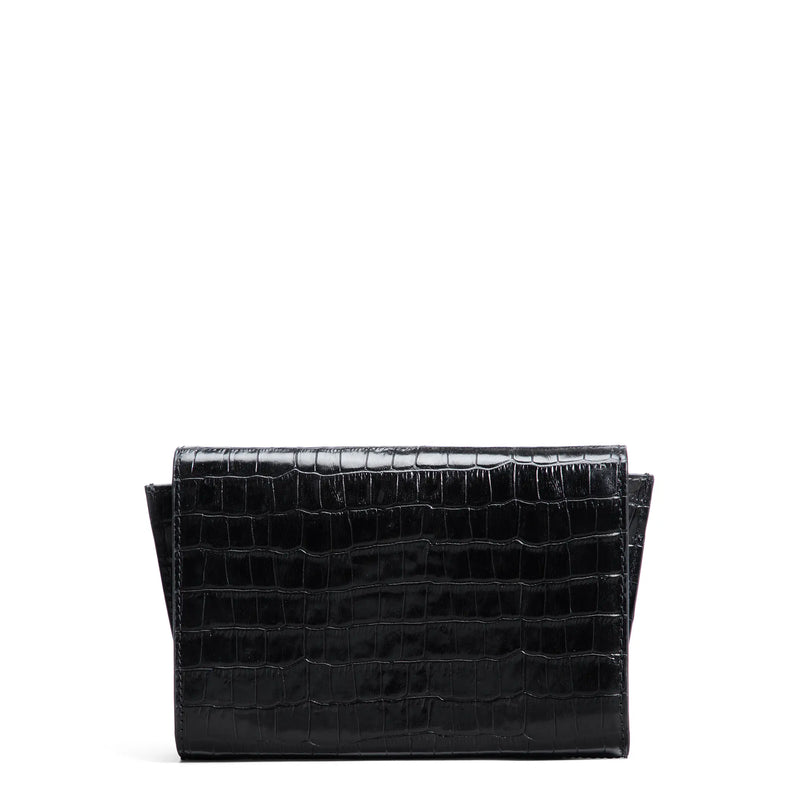Isabel Bernard Honoré Lina Croco Zwarte Clutch Met Afneembare Schouderketting IB21135-201-zoom-