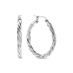 Parte Di Me Bibbiena Poppi Viviana 925 Sterling Silver Hoop Earrings PDM36182