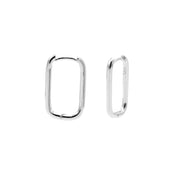 Karma 925 Sterling Silver Plain Round Square Earrings M3156S