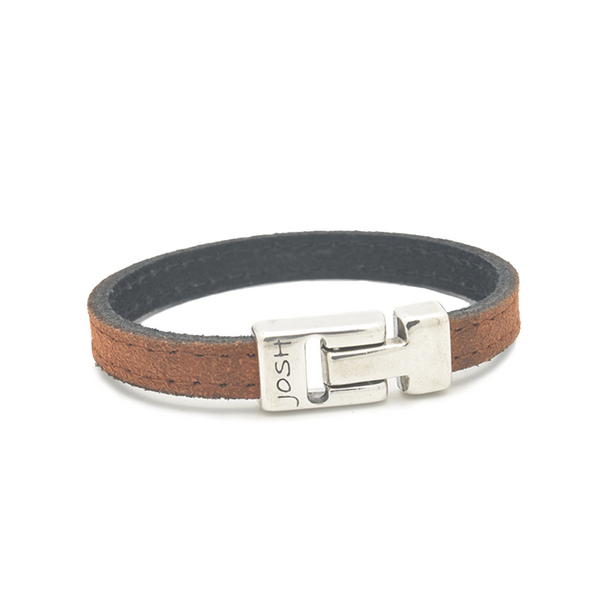 Josh Cognac Leather Bracelet 25036SL/CGNC