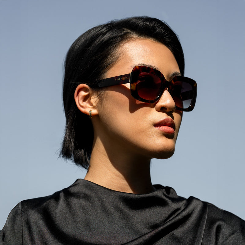 Isabel Bernard La Villette Rive Bruine Tortoise Vierkante Zonnebril IB400003-14-14-zoom-