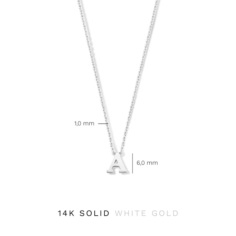 Isabel Bernard Saint Germain Chloé 14 Karaat Witgouden Initial Ketting IB340061-A-zoom-