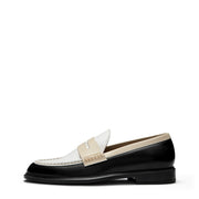 Isabel Bernard Vendôme Blandine Zwarte-Witte Kalfsleren Loafers met Witte details IB51015-10170-36