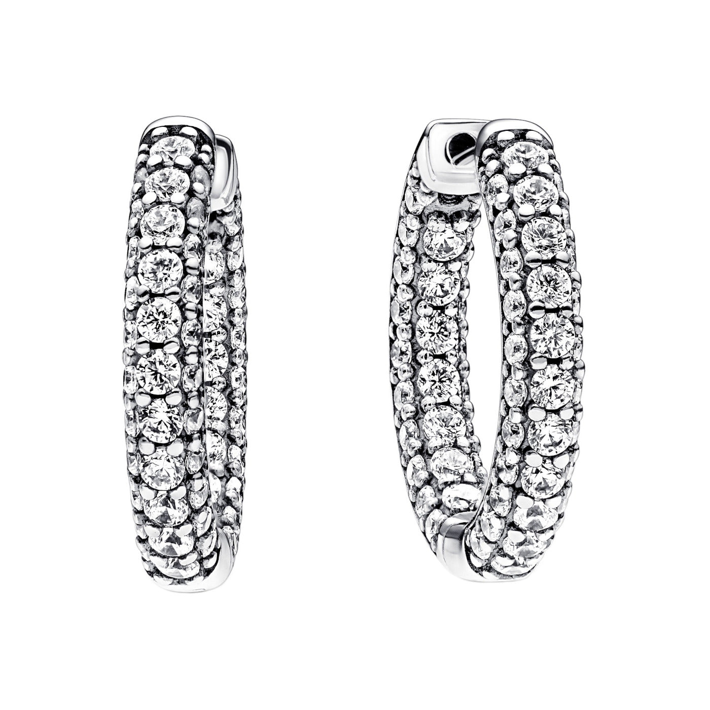 Pandora Timeless 925 Sterling Silver Pavé Single-row Earrings 292624C01