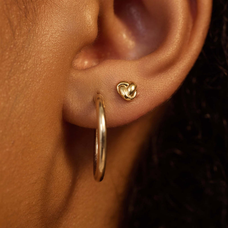 Beloro Jewels Regalo d'Amore 9 karaat gouden oorbellen set met knoop BO90037-zoom-