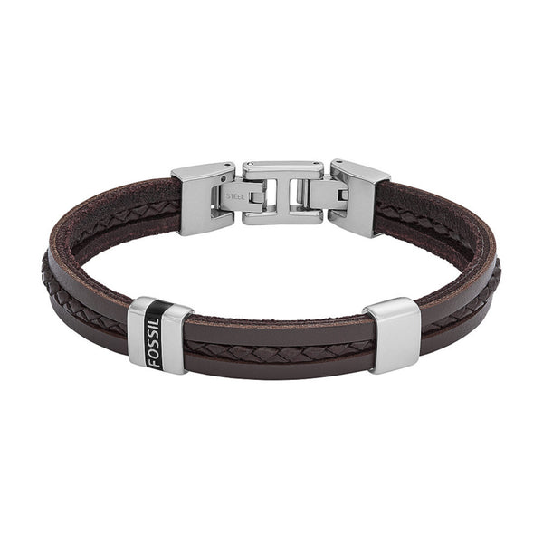 Fossil Brown Leather Bracelet JF04133040