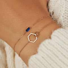 Isabel Bernard 14 Karaat Gouden Belleville Elena Double Armband IB320023 (Lengte: 16.00-18.00 cm)