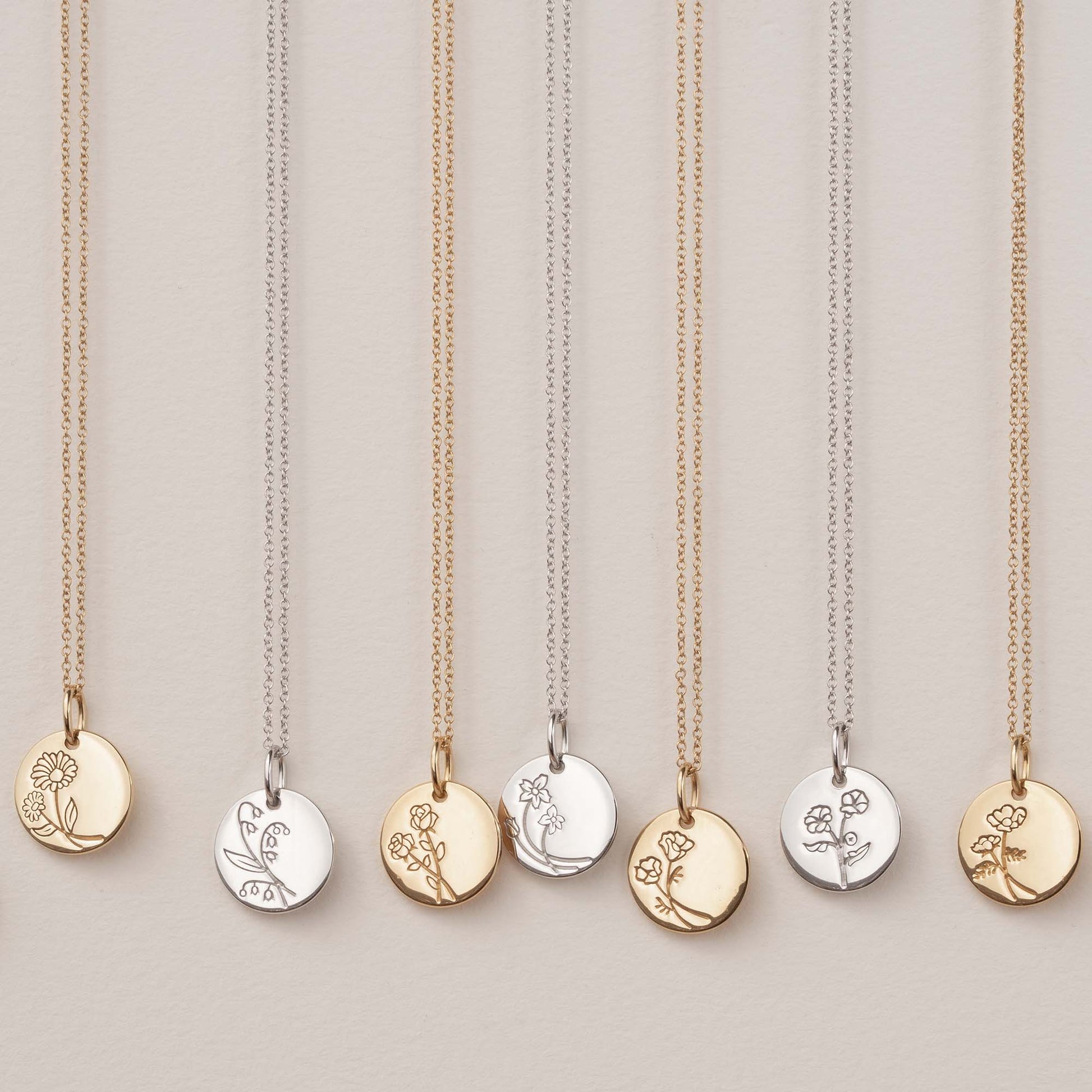Violet Hamden Venus 925 Sterling Silver Gold-coloured Necklace with Birthflower VH340025-AUG