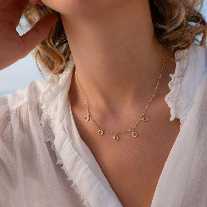 Violet Hamden Luna 925 Sterling Zilveren Gold Plated Ketting met Manen VH340034-zoom-