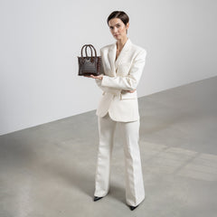 Isabel Bernard Honoré Cloe Mini Croco Brown Calfskin Leather Handbag IB21124-230