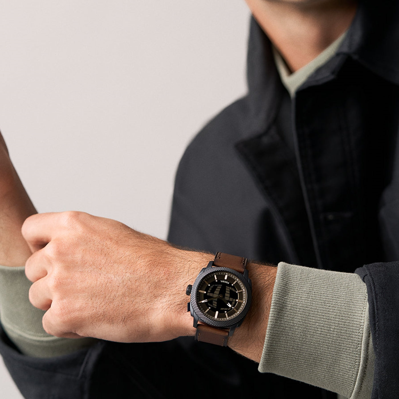 Fossil Machine Round Black Dial Watch FS6165