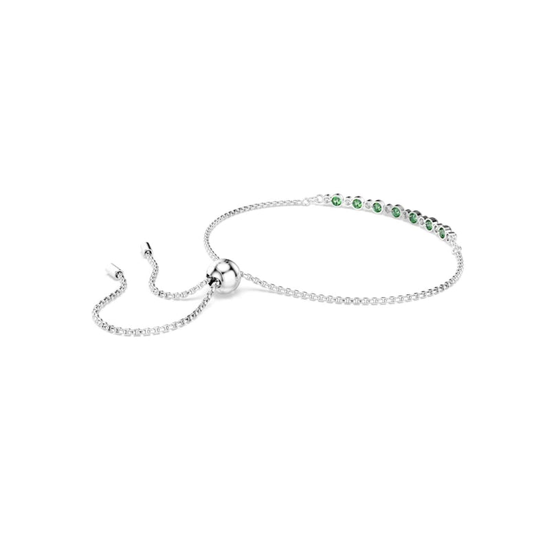 Swarovski Matrix Tennis Zilveren Armband met Groene Accenten 5758987-zoom-