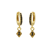 Karma 925 Sterling Silver Hinge Hoops Gold-coloured Ear Studs M2655HB