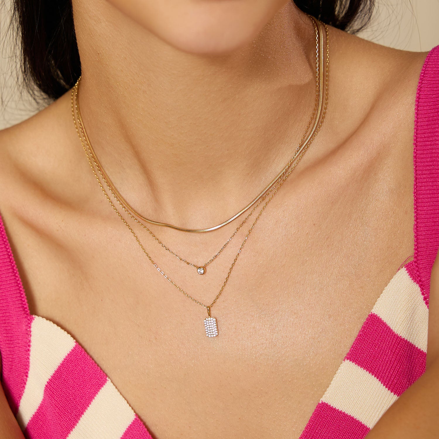 Ania Haie Sunny Sparkler Gold Coloured Pave Pendant Necklace AH-N064-01G