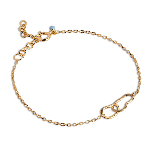ENAMEL Copenhagen Organic Double Circle Gold Plated 57% Recycled 925 Sterling Silver Bracelet B115G-GP