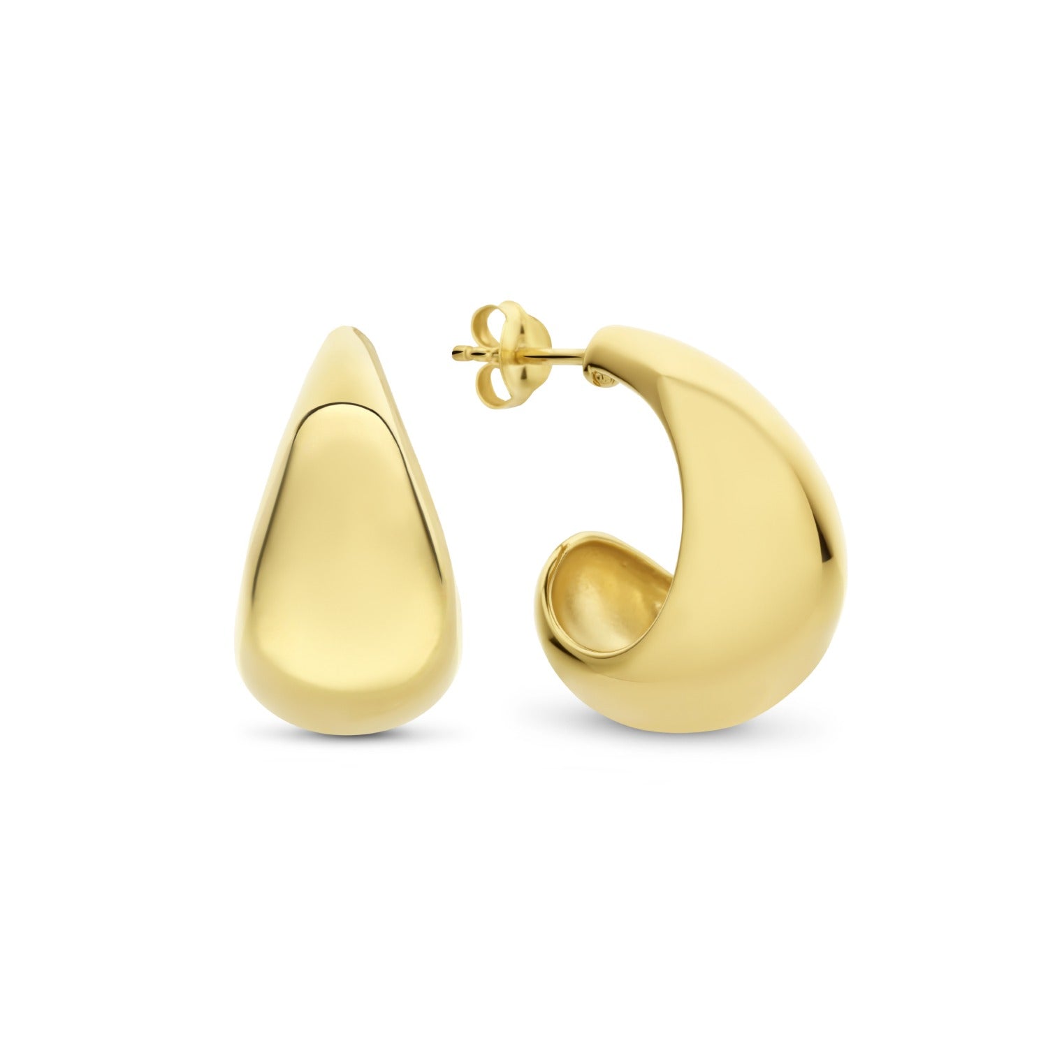 Parte Di Me Bibbiena Poppi Casentino 925 Sterling Silver Gold Plated Hoop Earrings PDM36160