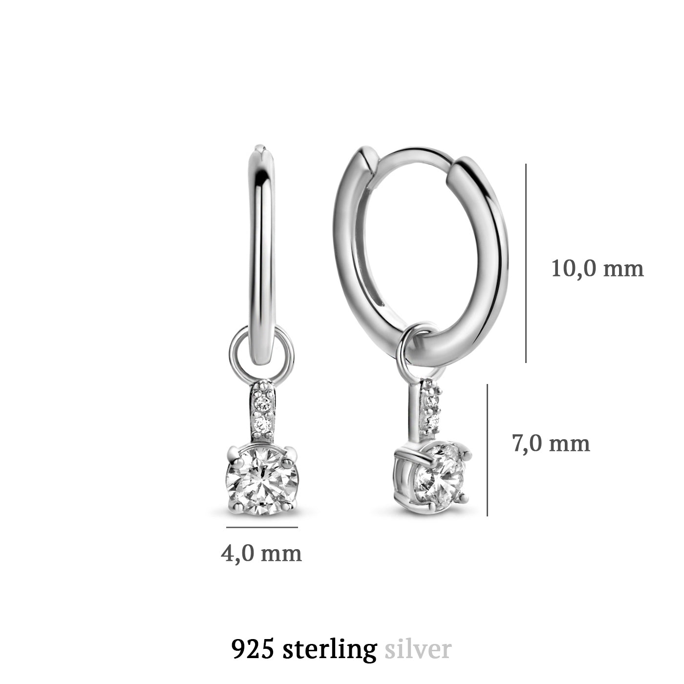 Parte Di Me Ponte Vecchio Sofia 925 Sterling Silver Hoop Earrings PDM36016