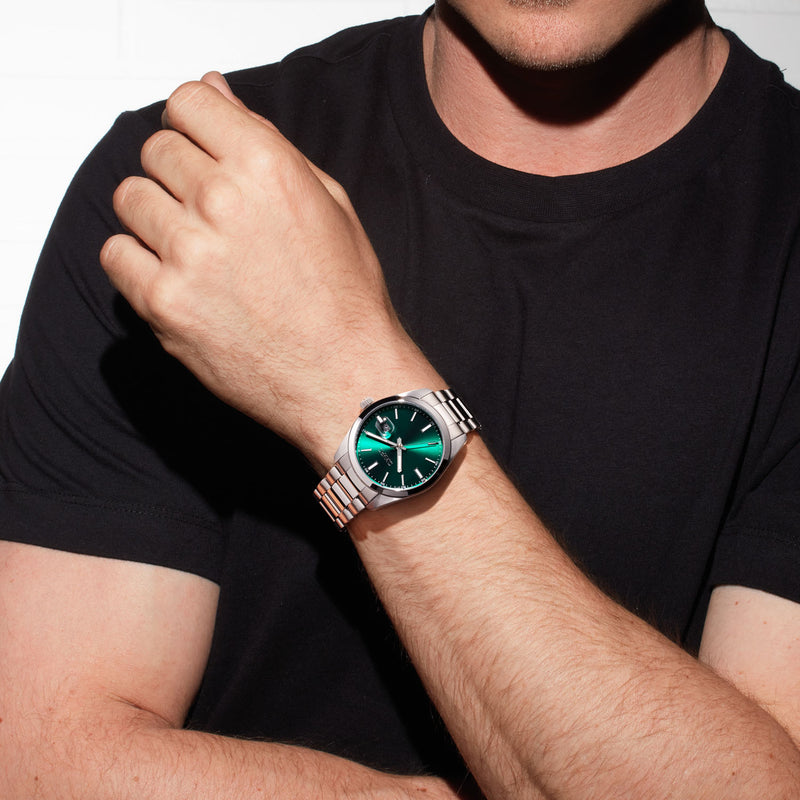 Olympic Louis Zilver en Groen Herenhorloge OL75HSS001-zoom-