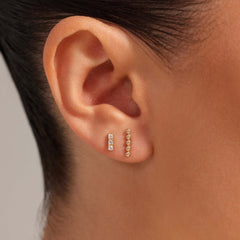 Beloro Jewels Monte Napoleone Liset 9 karat gold ear studs with zirconia stones BO360123