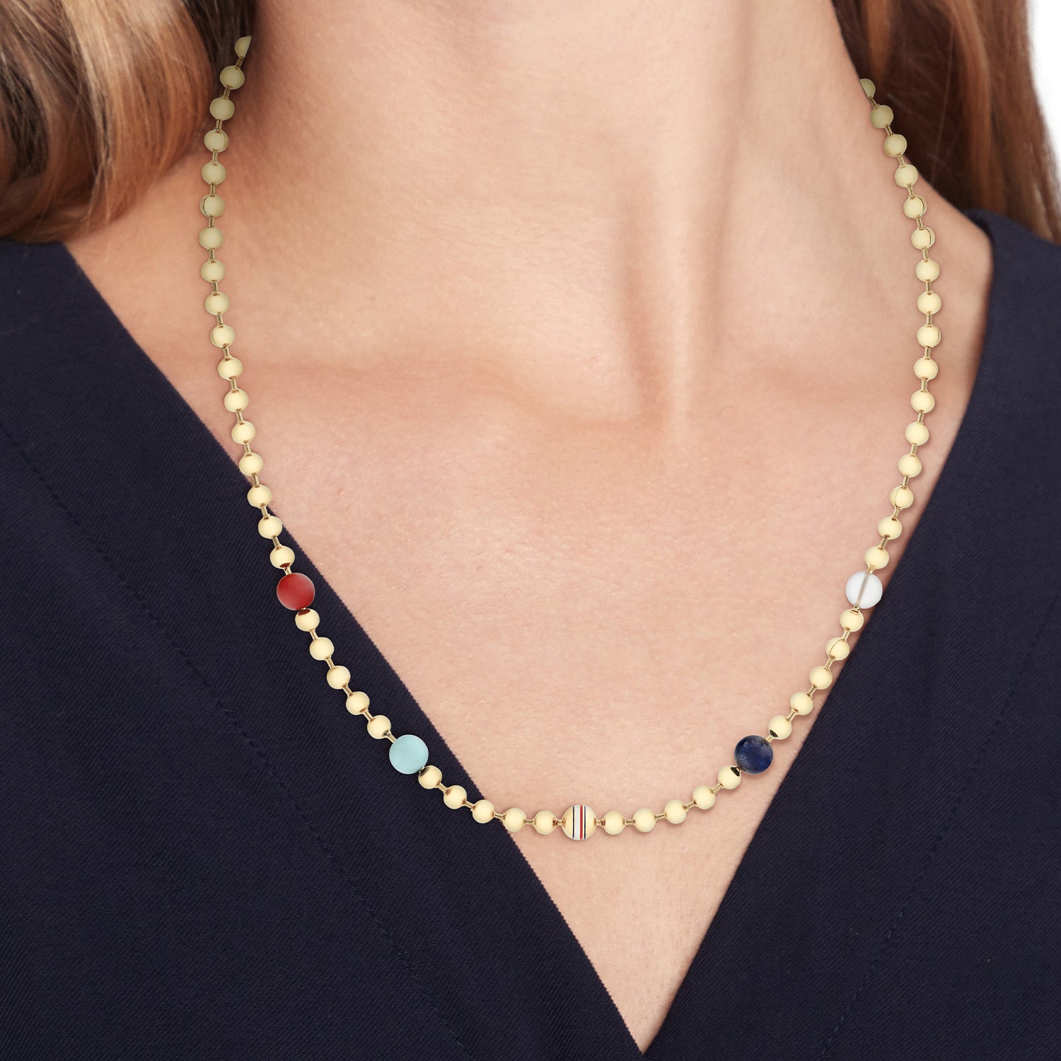 Tommy Hilfiger Stainless Steel Gold-coloured Women's Beaded Necklace TJ2781039